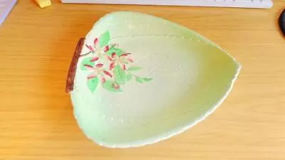 Buy BC654: Carlton Ware Australian Design Green Apple Blossom Leaf Dish No 1617/8 • 15£