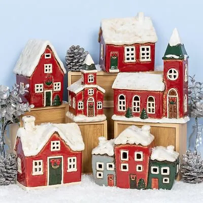 Buy Shudehill Village Pottery Christmas Collection - Tealights & Lanterns To Choose • 14.99£