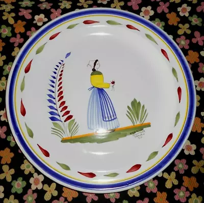 Buy Keraluc Quimper France Plate / Platter Hand Painted Breton Woman 11 1/4   • 38.54£