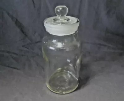 Buy Vintage 6  British Made Storage Jar Sweets / Apothecary, Ground Glass Lid • 9.95£