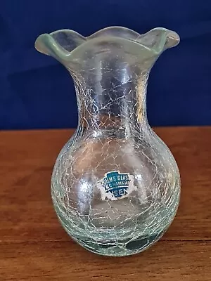 Buy Stockholms Glassbruck Karin Hammar Crackled Effect Glass Vase. Made In Sweden. • 16.99£