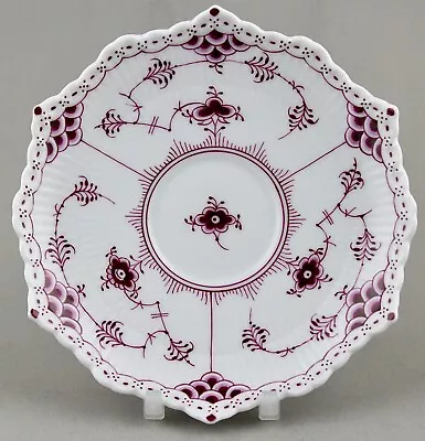 Buy Royal Copenhagen Porcelain Purpur Fluted Full Lace Tea Saucer 082 1st Mint! • 195£