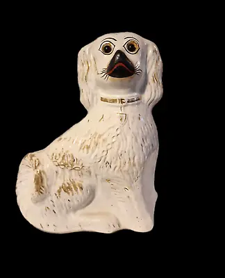 Buy Antique White Staffordshire Dog Hand Painted 32 Cm [12 ] Tall • 20£