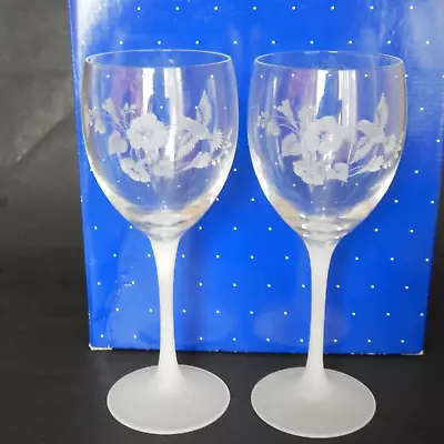 Buy 2 Avon Crystal Hummingbird Wine Glasses Goblets Boxed • 20£