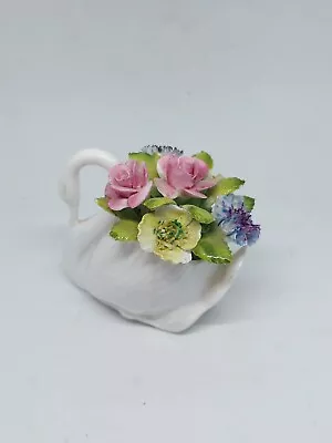 Buy Vintage Royal Adderley Floral Bouquet Swan Bone China Made In England No Damage • 17£