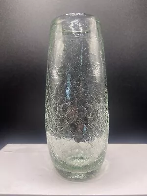 Buy Clear Blown Crackle Glass Bud Vase • 15.13£