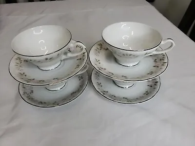 Buy Sheffield Fine China Of Japan Classic 501 Footed Tea Cups And Saucers - Set Of 4 • 21.12£