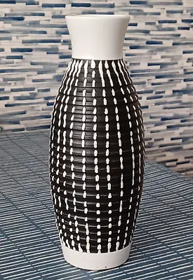 Buy Mid Century Denby Bourne Albert Colledge Burlington Skittle Vase Black & White • 25£