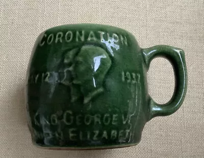 Buy Vintage Green Glaze King George VI Studio Pottery Coronation Mug • 10£