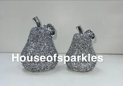 Buy Crushed Diamond Silver Crystal Ceramic Diamond Pears , Set Of 2pcs, Sparkly ✨ • 19.99£
