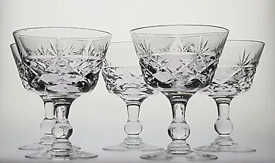 Buy 5 X Vintage Royal Brierley Cut Glass Bruce Pattern Dessert Wine Sherry Glasses • 64.95£