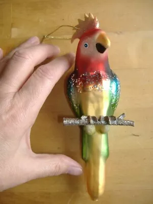 Buy Parrot Christmas Tree Bauble - Gorgeous Large Glass Tree Ornament • 12.99£