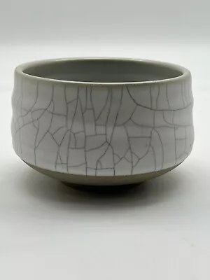 Buy White And Grey Crackle Glazed Style Matcha Bowl 4.5in X 3in Pottery Style • 14.41£
