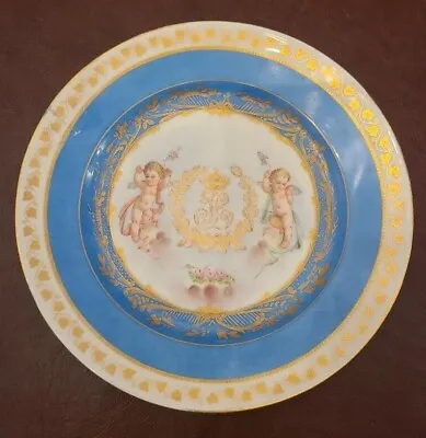 Buy Sevres Porcelain Plates (6) Antique Blue Celeste Louis Philippe Cherubs Castle  • 1,134.48£