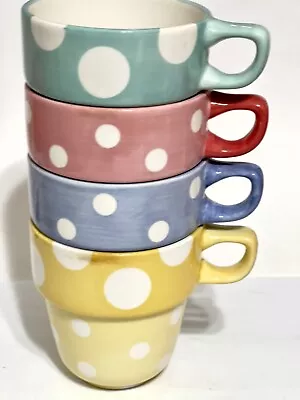 Buy M&S Stackable Coffee Mugs MCM Flower Pot Shape 4 Colors 12 Oz • 21.13£