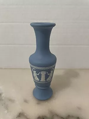 Buy Vintage 1970's Avon Wedgewood Style Blue Greek  Glass Vase • 10.43£