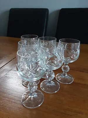 Buy Superb Set Of Six Quality Crystal Cut Glass Wine Glasses 15cm High • 35£