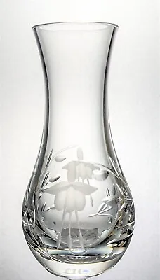 Buy Signed STUART Lead Crystal Fuchsia CASCADE Cut Glass Posy Vase - 12.5 Cm • 15£