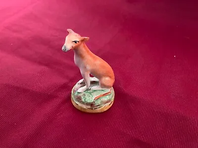 Buy A Victorian STAFFORDSHIRE Pottery Miniature Sitting Up Waiting HOUND Whippet DOG • 24.99£