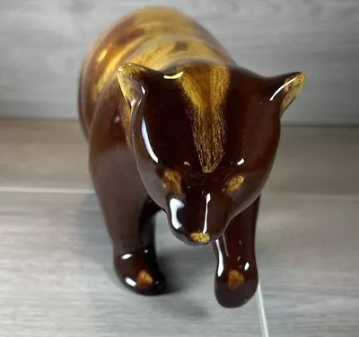 Buy Vintage Blue Mountain Pottery Brown Gold Drip Glaze Walking Bear Figure • 22.50£