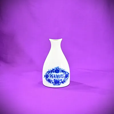 Buy Vintage Porsgrund Norway Pottery  Bud Vase Blue Labelled PEANUT 14cm RARE • 5£