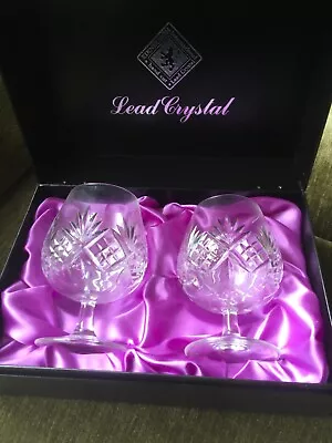 Buy Pair Of Edinburgh, International Lead Crystal Brandy Glasses • 15£