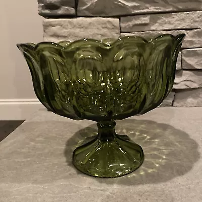 Buy Indiana Glass Avocado Green Vintage Fruit Bowl/ Compote • 21.13£