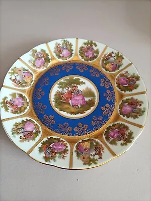 Buy Vintage Adler Bavarian Love Story Gilded JWK Karlsbad Blue Decorative Plate • 35£