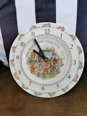 Buy The Bunnykins Teaching Clock 1984 Royal Doulton Working Fine China Vintage • 9.99£