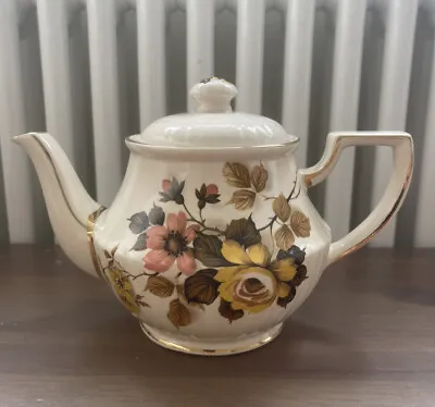 Buy Sadler England Vintage Floral Teapot Rare 1950s Collectors Item Porcelain Cream • 24.99£