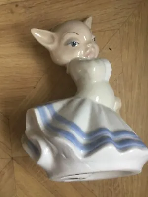 Buy Lladro Type Figurine DART.SA .signed Aileen 1060s Lady Cat In Dress 17cm Tall • 15£
