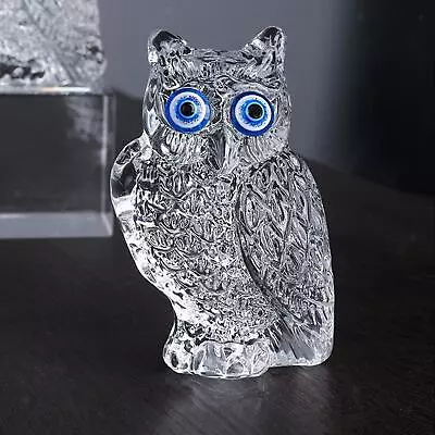 Buy 3D Animal Sculpture Shelf Living Room Crystal Owl Ornament Crafts Decorative • 10.92£