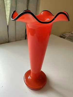 Buy Czech/Bohemian 1930's Red & Black Tango Glass Vase • 9.99£