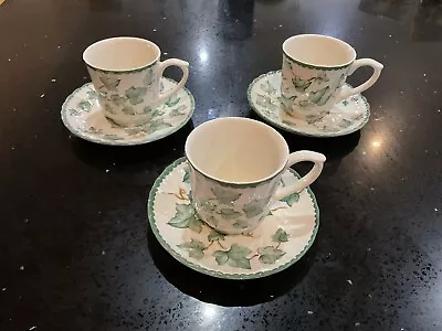 Buy 3 Cups And Saucers BHS COUNTRY VINE TABLEWARE. VGC. No Chips Or Wear. • 16.50£
