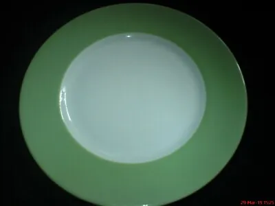 Buy MYOTT'S China Lyke WARE White + Green Outer Band 10 ⅝ In Dinner Plate X1 (3 Avai • 8.99£