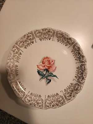 Buy American Limoges Le Fleur Rouge 22K Gold Dessert Plate • 5.75£