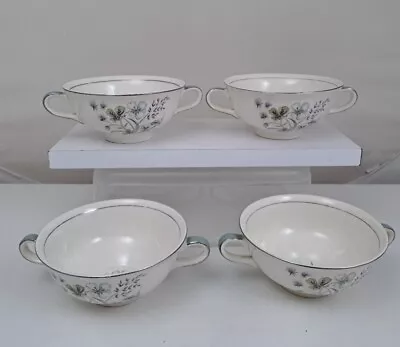 Buy 4x Vintage Midwinter Mayfield Twin Handled Soup Bowls Fine China • 17.99£