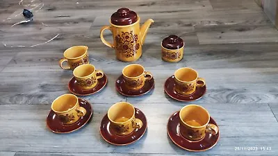 Buy C4 Pottery Royal Worcester Palissy - Sierra - Coffee Service For Six, Retro 8C6B • 0.99£