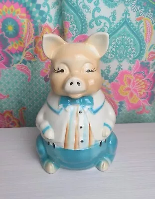 Buy Vintage Tony Wood Studio Ceramic Pottery Master Dressed Piggy Biscuit Barrel • 39.99£