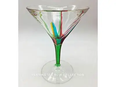 Buy Positano Martini Glass - Green Stem - Hand Painted Venetian Glassware • 33.19£