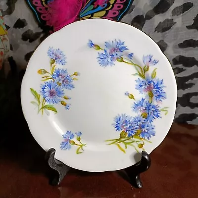 Buy Vintage Bone China Tea Plate-adderley England Blue Floral Flared Edge 6inch/16cm • 5.99£