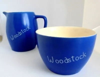 Buy Vintage Devon Blue  Woodstock   Milk Jug+sugar Bowl Newton Abbot Pottery England • 11.99£
