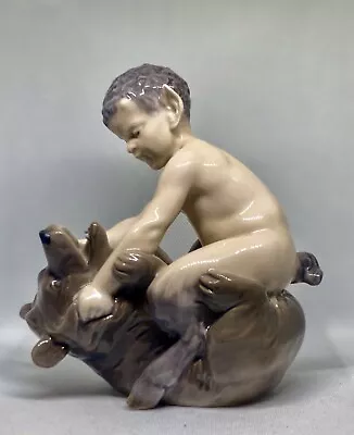 Buy Royal Copenhagen Figurine Faun & Bear  No. 648 - Mint Condition 1969 • 105£