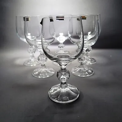 Buy 6x Czechoslavian Lead Crystal Wine Glasses Bohemia Crystal Claudia Pattern 150ml • 29.90£