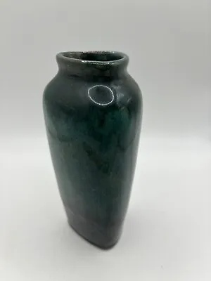 Buy Vintage Blue Mountain Pottery Triangle Vase Canada Blue Green Drip Glaze Redware • 17.07£