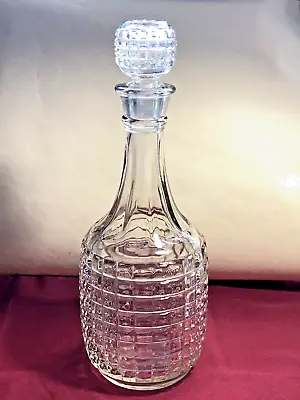 Buy Vintage Square Cut Glass Whiskey / Brandy / Wine Decanter • 6.99£