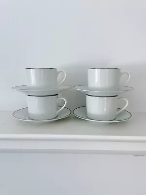 Buy 4 X Royal Worcester Classic Platinum Tea Cups And Saucers • 22.95£