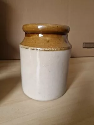 Buy Vintage Rustic Salt Glazed Stoneware Pot - Kitchen Storage, Utensils 20cm Tall • 15£