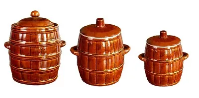 Buy Stoneware Barrel Crock Pot With Lid Kitchen Cooking Pickling • 44.99£