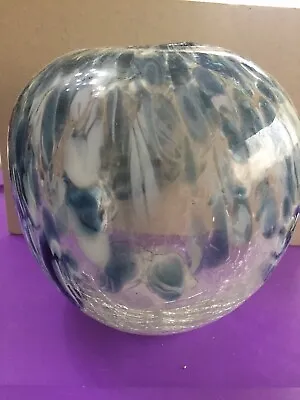 Buy Studio Art Glass:Glass Bulbous Vase,Crackle Glass,Spatter Glass,Murano Glass • 18.50£